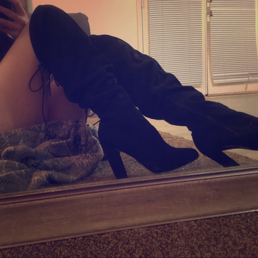 Knee high black boots